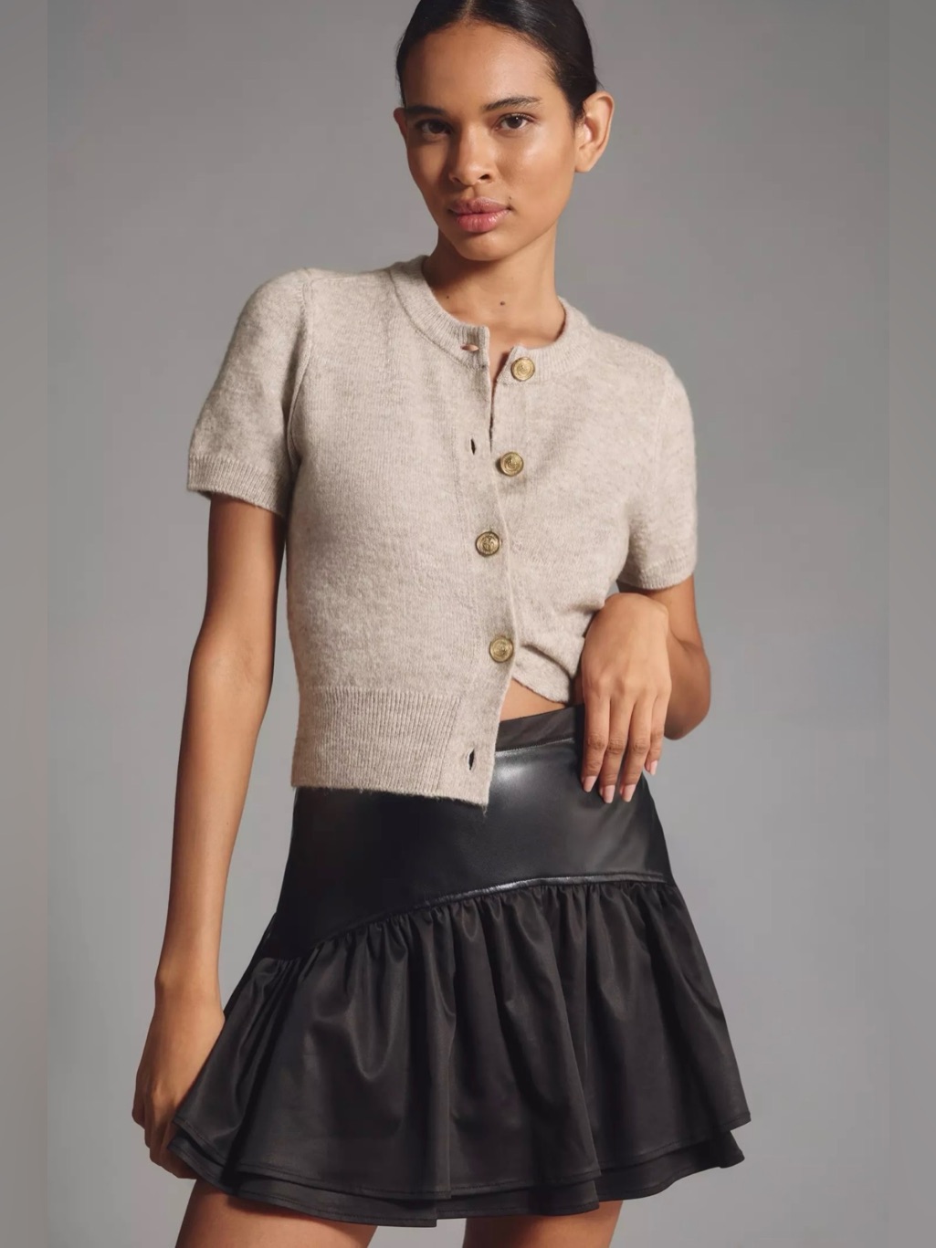 Anthropologie Avec Les Filles Faux Leather Mini Skirt